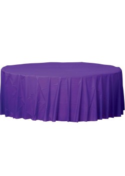 Round New Purple Plastic Table Cover 2.1m