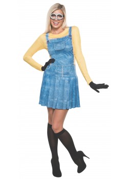 Minion Female Pleated Adult Costume Minion Female Pleated Adult Costume