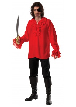 Ruffled Pirate Red Adult Shirt