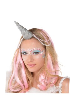Magical Unicorn Party Supplies - Glittered Silver Unicorn Horn