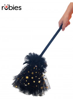 Witch Black & Gold Star Broom