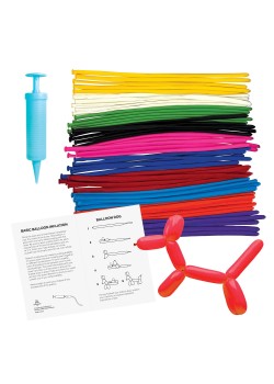 Multi Colour Pump & Modelling Latex Balloons 51 pk