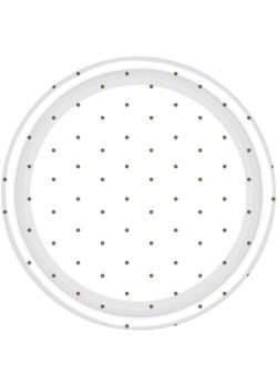 Dots Gold Round Lunch Plates 17cm 8 pk
