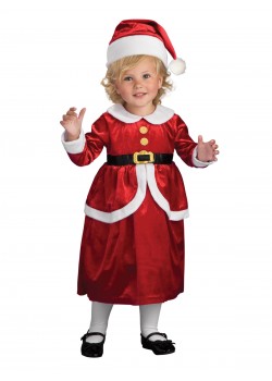 Little Mrs Claus Christmas Dress And Apron Child Set
