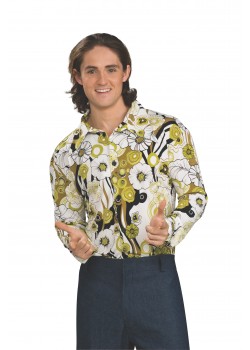 Groovy Green Adult Shirt 1970s Groovy Green Adult Shirt 1970s