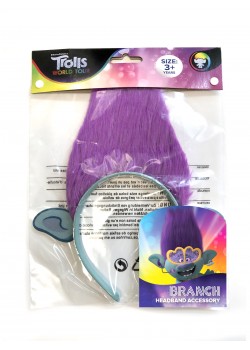 Branch Pop Trolls Headband With Hair & Child Ears - Accessory Branch Pop Trolls Headband With Hair & Child Ears - Accessory
