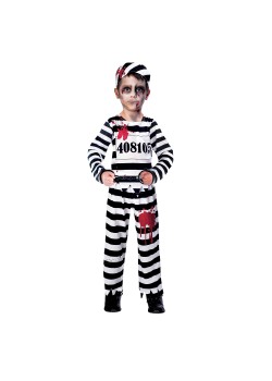 Zombie Convict Boy's Costume 11-12 Years