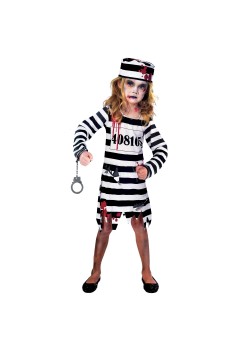 Zombie Convict Girl's Costume 11-12 Years
