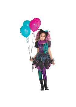 Haunted Harlequin Girl's Costume 8-10 Years