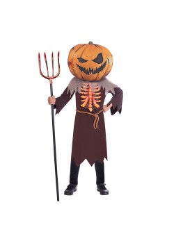 Scary Pumpkin Big Head Unisex Kid's Costume 8-10 Years