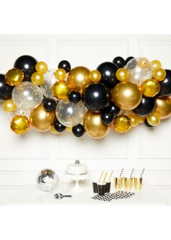 Black, Gold & Silver Balloon Garland Kit 66 pk
