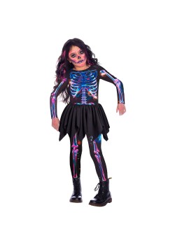 Skeleton Girl's Costume 10-12 Years