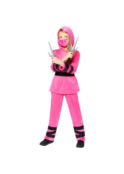 Pink Ninja Girl's Costume 10-12 Years
