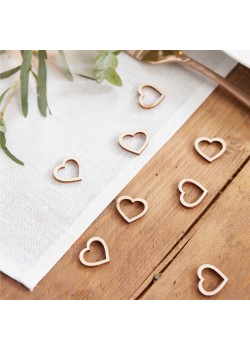 Wedding Beautiful Botanics Wooden Hearts Confetti 2cm x 2cm 25 pk