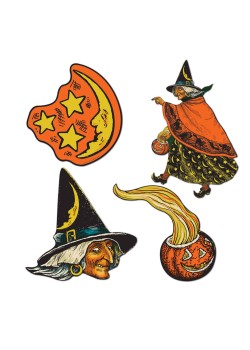 Vintage Halloween Cutouts 4 pk