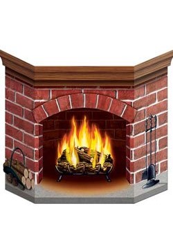 Christmas Brick Fireplace Stand Up Prop