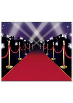 Hollywood Red Carpet & Stanchions Backdrop Scene Setter 1.52m x 1.82m