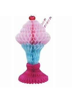 Rock n Roll 50's Honeycomb Ice Cream Sundae Centrepiece 35cm