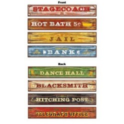 Cowboy Sign Cutouts 10cm x 61cm 4 pk