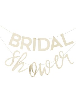 Bridal Shower Gold Botanical Bunting Banner 2m