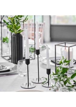 Black Contemporary Wedding Candle Holders 3 pk