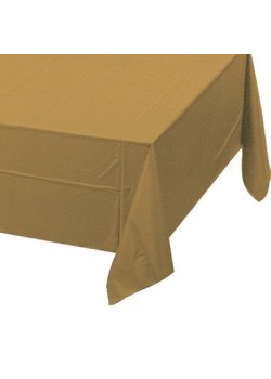 Glittering Gold Plastic Table Cover 137cm x 274cm