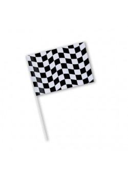 Black & White Check Plastic Flag 15cm x 24cm
