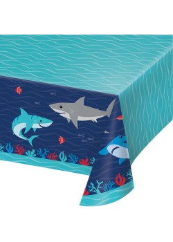 Shark Splash Paper Table Cover 137cm x 259cm Shark Splash Paper Table Cover 137cm x 259cm