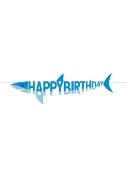Shark Splash Ribbon Banner 33cm x 1.39m Shark Splash Ribbon Banner 33cm x 1.39m