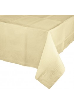 Ivory Party Supplies - Table Cover Tissue & Plastic Back