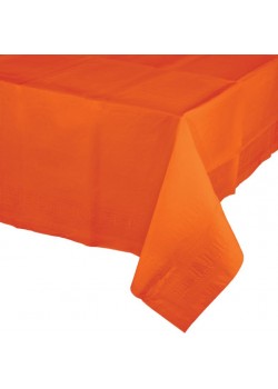 Sunkissed Orange Tissue & Plastic Back Table Cover 137cm x 274cm