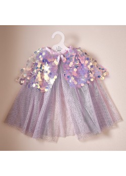 Purple Mermaid Fancy Dress Shell Cape 49cm