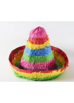 Mexican Fiesta Sombrero 3D Pull String Pinata 48cm x 48cm x 34cm
