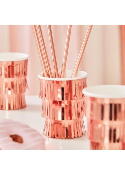 Rose Gold Mix It Up Fringe Paper Cups 8 pk