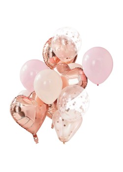 Blush & Rose Gold Mix It Up Bundle Latex Balloons 12 pk