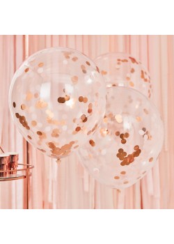 Rose Gold & Blush Mix It Up Confetti Latex Balloons 60cm 3 pk