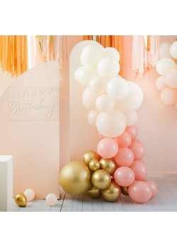 Peach & Gold Mix It Up Balloon Arch 75 pk