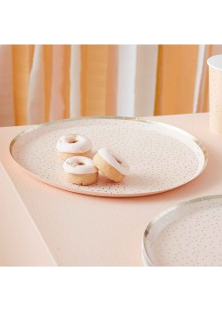 Peach Dotty Gold Mix It Up Dinner Plates 24cm 8 pk