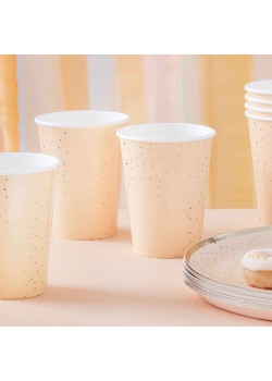Peach & Gold Mix It Up Paper Cups 266ml 8 pk