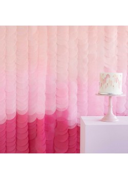 Pink Ombre Mix It Up Backdrop Tissue Paper Discs Hanging Decorations 200cm x 200cm x 0.5cm 18 pk