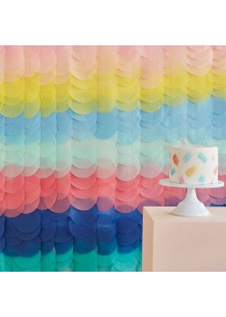 Bright Colours Mix It Up Backdrop Tissue Paper Discs Hanging Decorations 200cm x 200cm x 0.5cm 18 pk