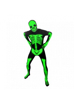Glow Skeleton Morph Men's Costume Large