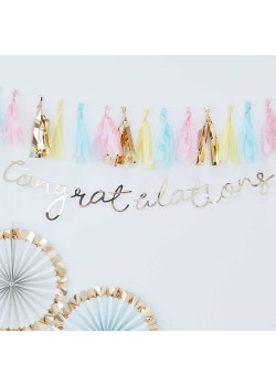 Gold Congratulations Pick & Mix Bunting Banner 1.5m x 16cm