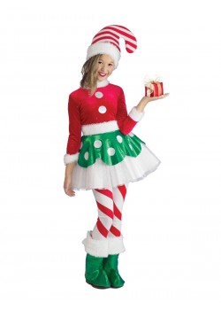 Candy Cane Elf Princess Child Costume Christmas