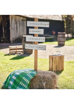 Wedding Rustic Romance Signpost Yard Sign