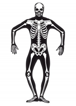 Skeleton Glow In The Dark Second Skin Adult Costume
