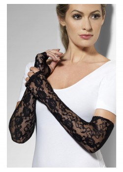 Fingerless Lace Gloves, Adult Mardi Gras