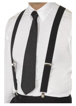 Black Elasticated Braces for Adult Black Elasticated Braces for Adult