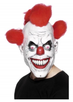 Scary Clown 3/4 Mask With Hair for Adult