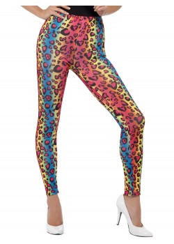Leopard Print Leggings, Neon for Adult Leopard Print Leggings, Neon for Adult